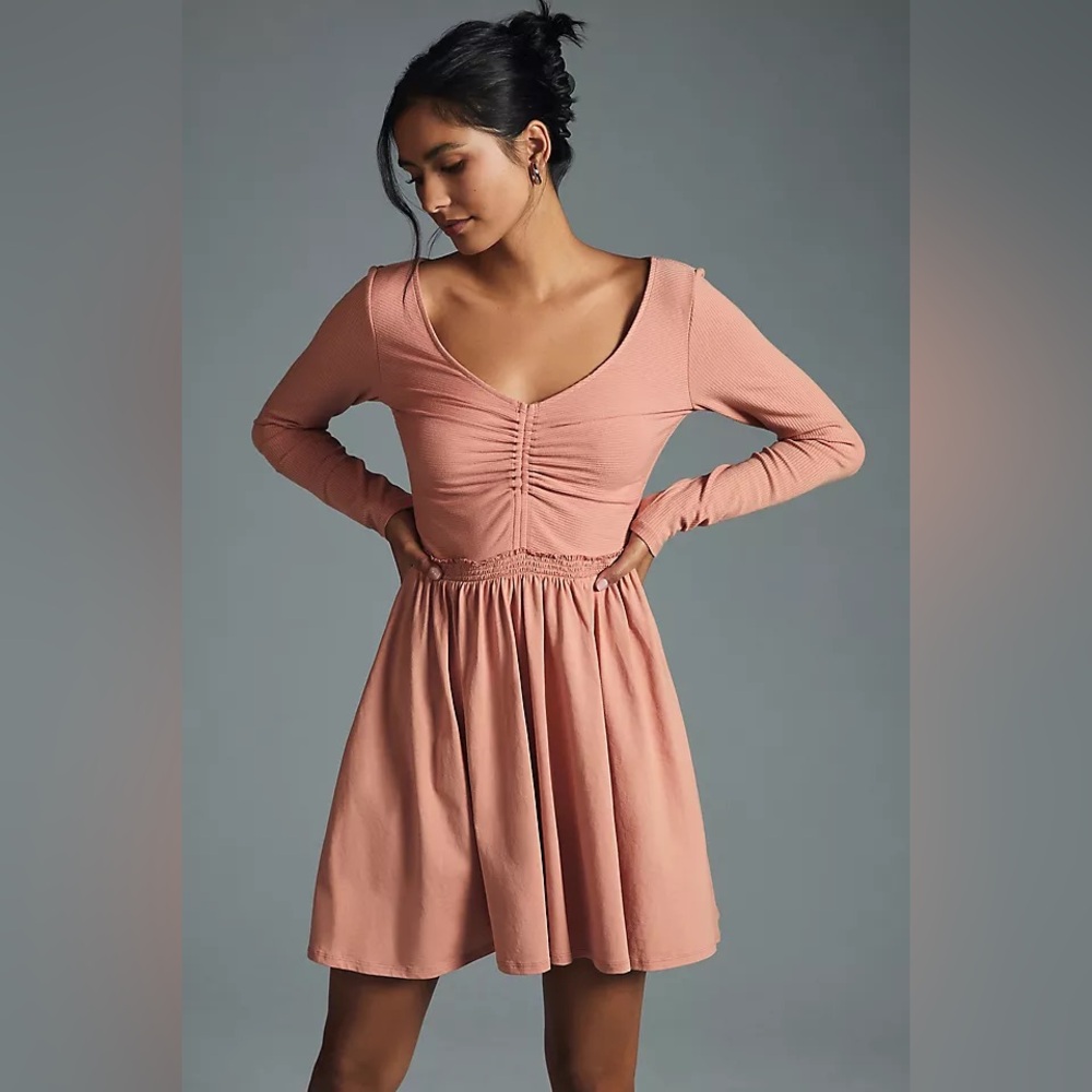 *needs mend* Daily Practice Anthropologie Long Sleeve Ruched Dress XXS